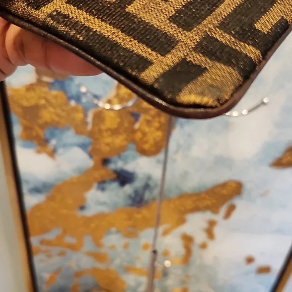 Fendi Zucca Card Holder Coin Pouch Zip Wallet Canvas Vintage - Picture 8 of 13